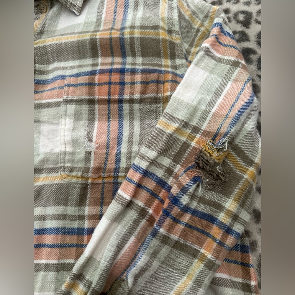 American Eagle Oversized Distressed Button Down S… - image 7